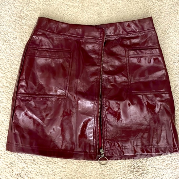 maroon fake leather skirt, size medium from Target! - Picture 1 of 4